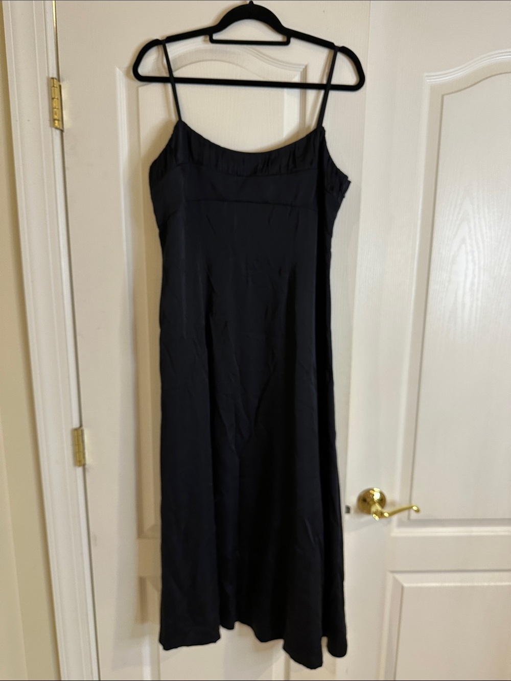 Rebecca Taylor Navy Midi Slip Dress with Spaghetti Straps